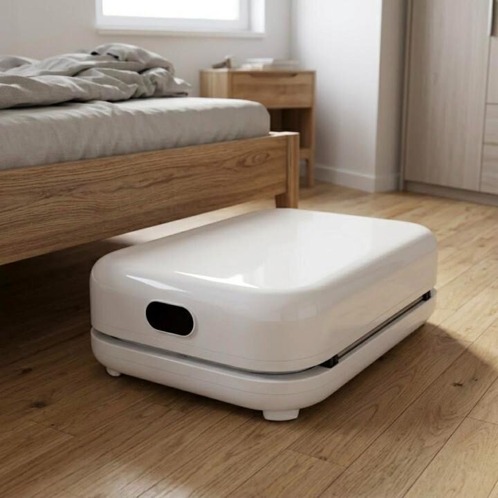 Zusammengeklappter DRYVELA unter dem Bett