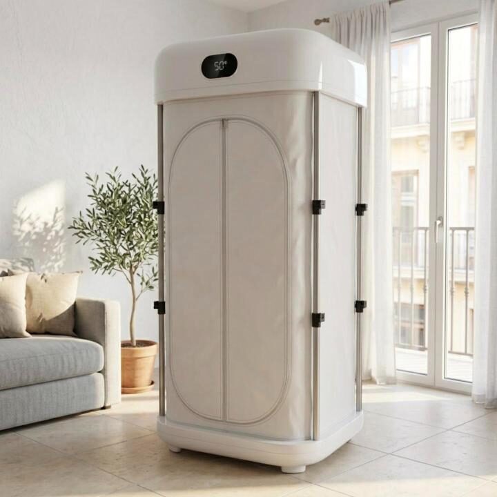 Secadora-planchadora DRYVELA, cerrada, en un salón